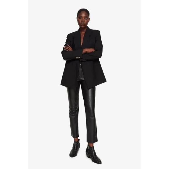 Anine Bing Bianca Leather Boots/Booties Black Silver Gunmetal Studs Size US 6 - Picture 10 of 11